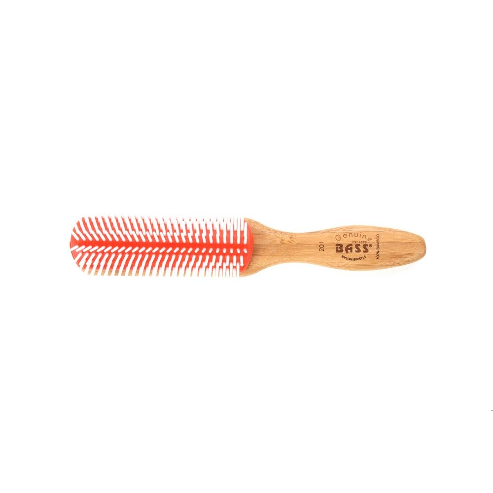 Bass 9 Row Nylon Bristles Solid Bamboo Styler Brush 201 - Easy Pharmacy LLC