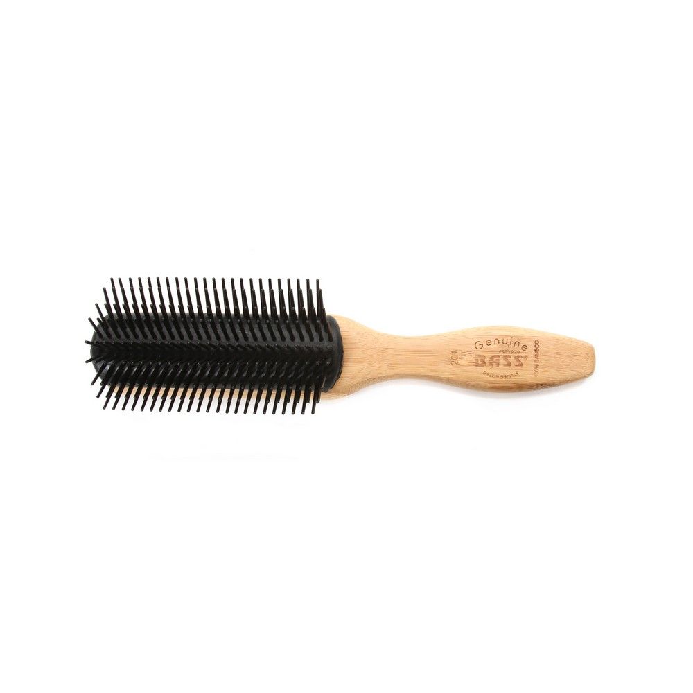 Bass 9 Row Nylon Bristles Solid Bamboo Styler Brush 201 - Easy Pharmacy LLC