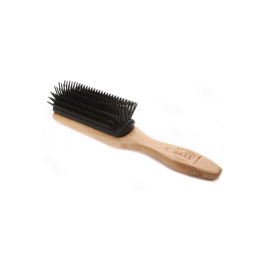 Bass 9 Row Nylon Bristles Solid Bamboo Styler Brush 201 - Easy Pharmacy LLC