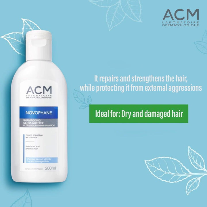 ACM Novophane Ultra-Nourishing Shampoo For Dry & Damaged Hair 200ml - Easy Pharmacy LLC
