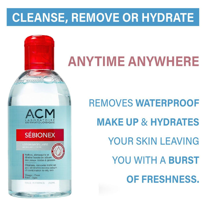ACM Sebionex Micellar Cleanser Make-Up Remover Lotion For Face & Eyes 250ml - Easy Pharmacy LLC