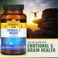 Country Life Omega 3 Mood 2000mg Fish Oil Supplement Softgels, Pack of 90's