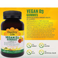 Country Life Vegan D3 1000IU Gummies For Bone, Teeth & Immune Health, Pack of 60's