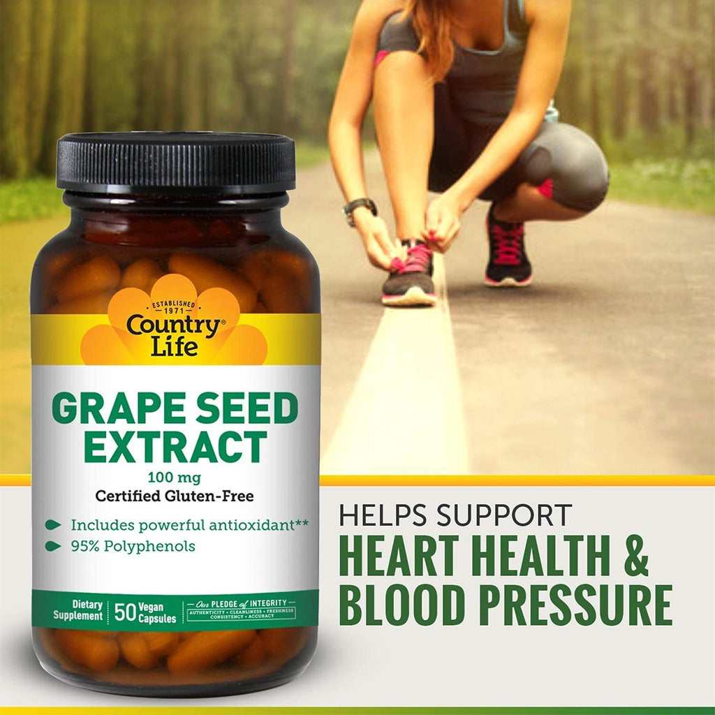 Country Life Grape Seed Extract 100mg Antioxidant Capsules, Pack of 50's - Easy Pharmacy LLC