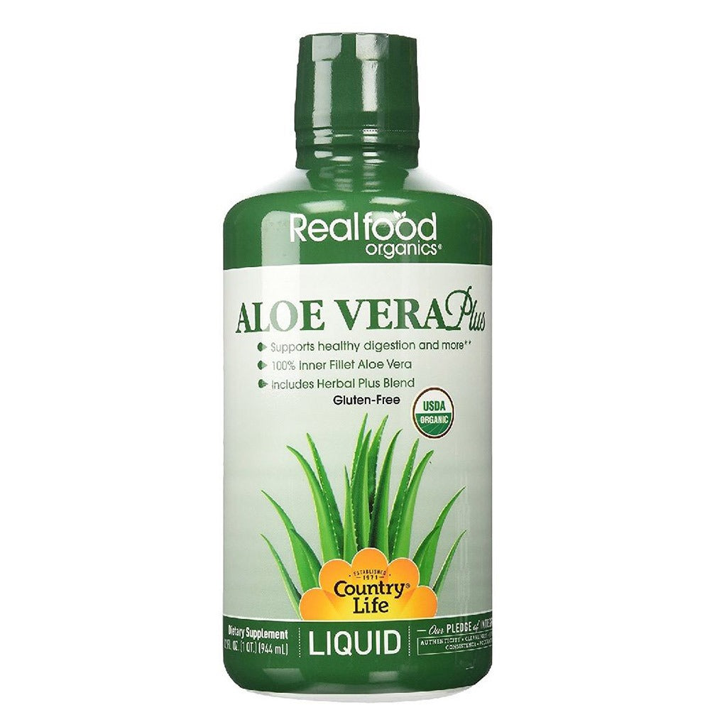 Country Life Realfood Organics Aloe Vera Plus Inner Fillet Liquid For Digestive Support 944ml - Easy Pharmacy LLC