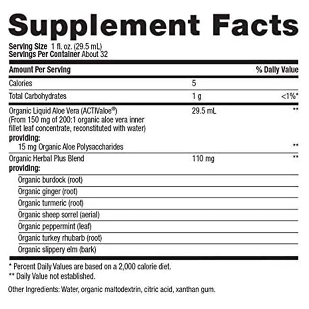Country Life Realfood Organics Aloe Vera Plus Inner Fillet Liquid For Digestive Support 944ml - Easy Pharmacy LLC