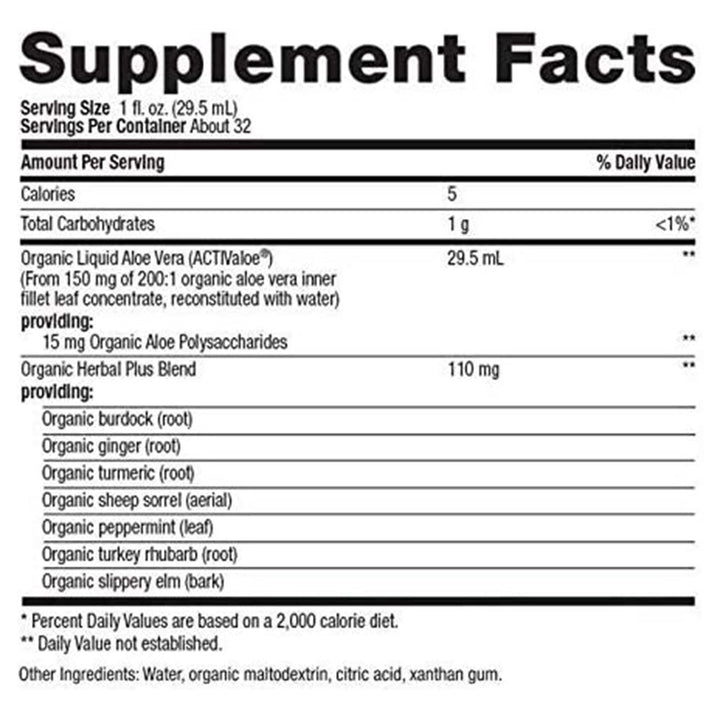Country Life Realfood Organics Aloe Vera Plus Inner Fillet Liquid For Digestive Support 944ml - Easy Pharmacy LLC