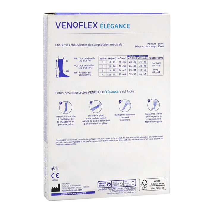 Thuasne Venoflex Elegance Compression Socks Men Size 2 Normal Black 512901202 - Easy Pharmacy LLC