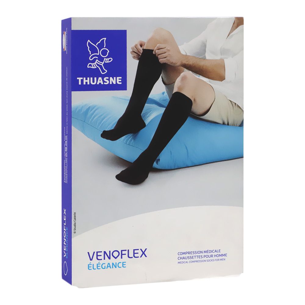 Thuasne Venoflex Elegance Compression Socks Men Size 2 Long Black - Easy Pharmacy LLC