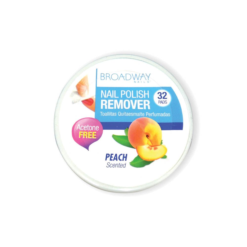 Kiss Broadway Nail Polish Remover Pads Peach Scented 36C 32's - Easy Pharmacy LLC