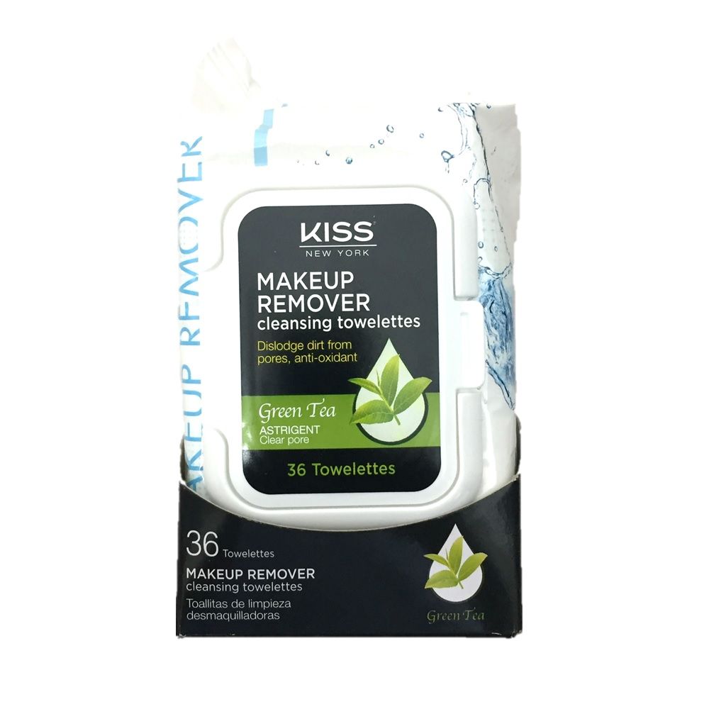 Kiss Makeup Remover Towelettes Green Tea 36's - Easy Pharmacy LLC