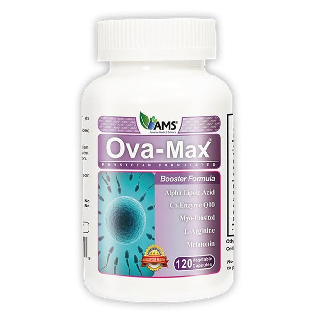 AMS Ova-Max Prenatal Support Vegetable Capsules, Conception And Fertility Supplement, Pack of 120's - Easy Pharmacy LLC