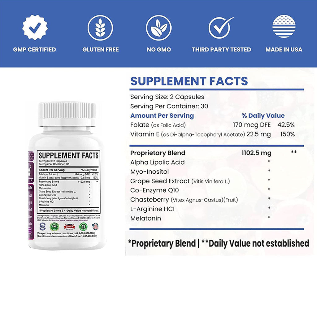 AMS Ova-Max Prenatal Support Vegetable Capsules, Conception And Fertility Supplement, Pack of 120's - Easy Pharmacy LLC
