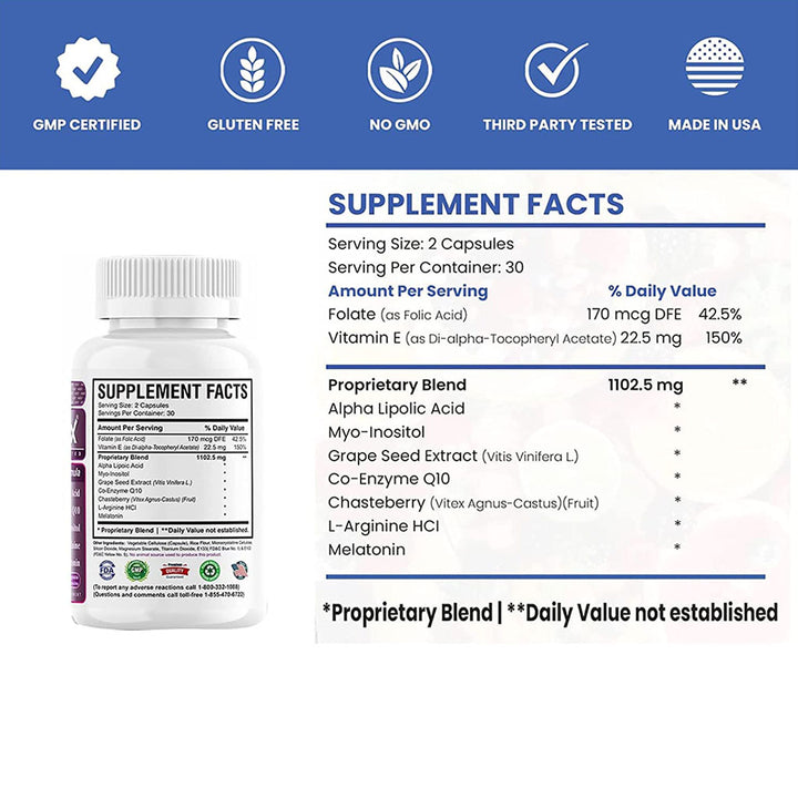 AMS Ova-Max Prenatal Support Vegetable Capsules, Conception And Fertility Supplement, Pack of 120's - Easy Pharmacy LLC
