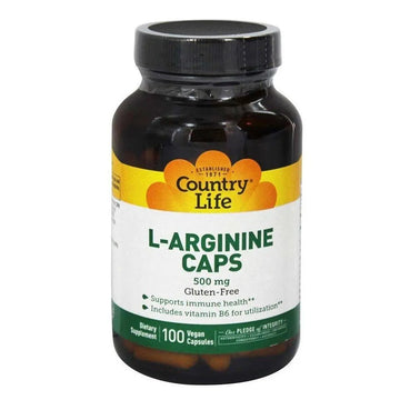Country Life L-Arginine 500 mg – 100 Vegan Capsules