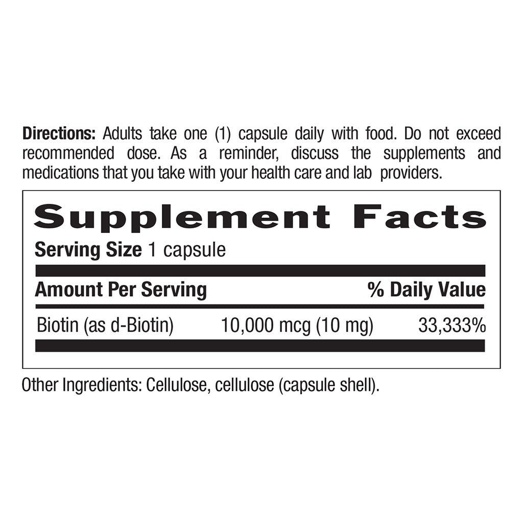 Country Life Biotin 10 mg Gluten-Free Vegan Capsules For Hair, Scalp & Nails, Pack of 120's - Easy Pharmacy LLC