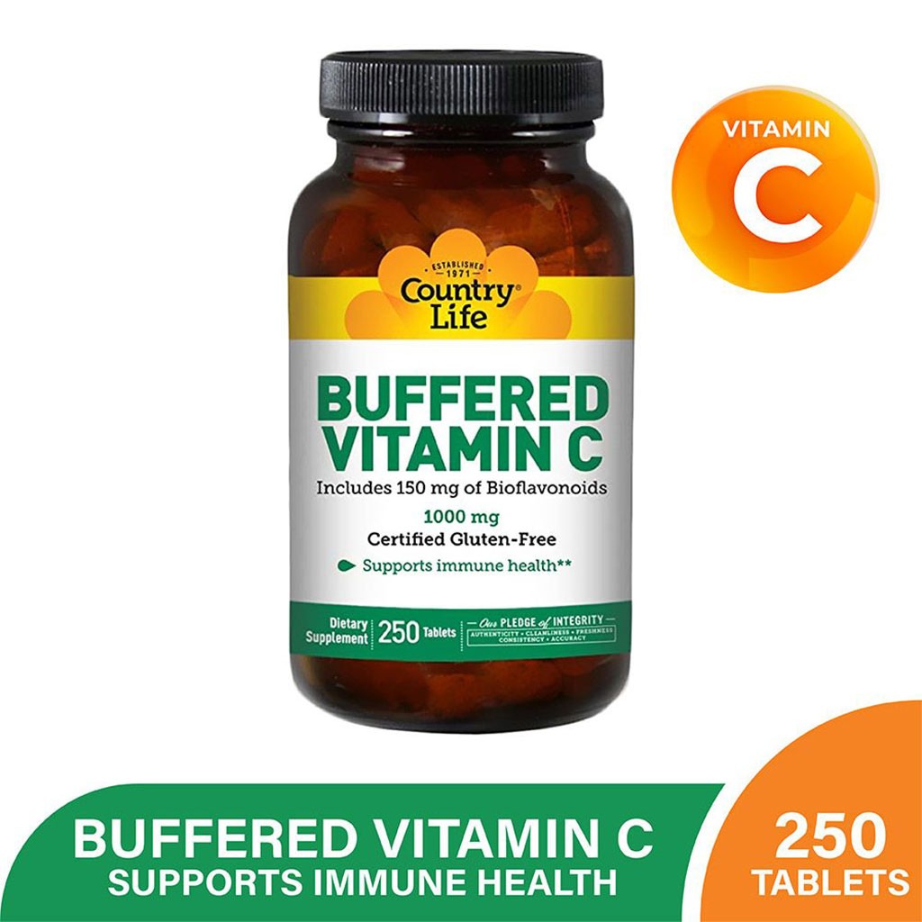 Country Life Buffered Vitamin C 1000 mg Tablets For Immunity, Pack of 250's - Easy Pharmacy LLC