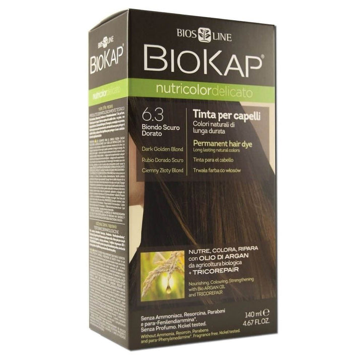 Biokap Nutricolor Delicato 6.30 Dark Golden Blonde 140 mL - Easy Pharmacy LLC