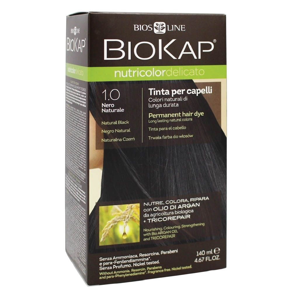 Biokap Nutricolor Delicato 1.0 Natural Black 140 mL - Easy Pharmacy LLC