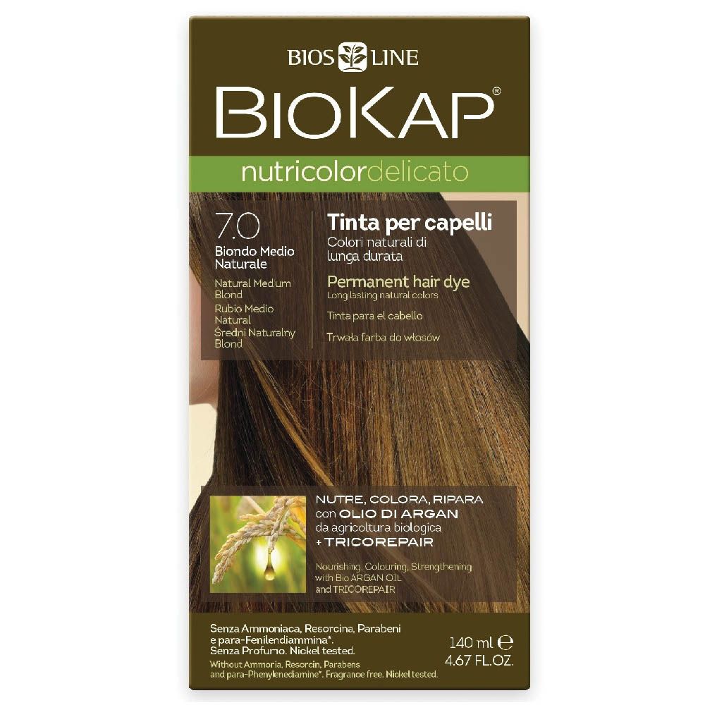 Biokap Nutricolor Delicato 7.0 Natural Medium Blond 140 mL - Easy Pharmacy LLC