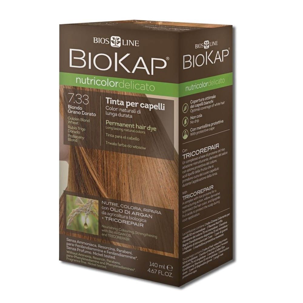Biokap Nutricolor Delicato 7.33 Golden Blond Wheat 140 mL - Easy Pharmacy LLC