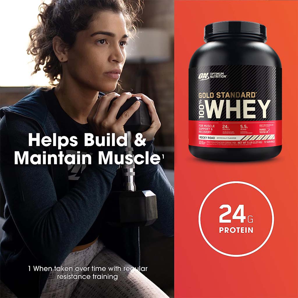 Optimum Nutrition Gold Standard 100% Whey Rocky Road 5lb - Easy Pharmacy LLC