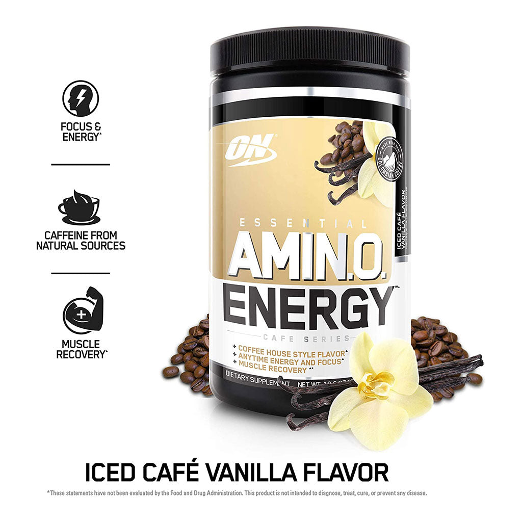 Optimum Nutrition Essential Amino Energy Iced Cafe Vanilla 30 Servings - Easy Pharmacy LLC