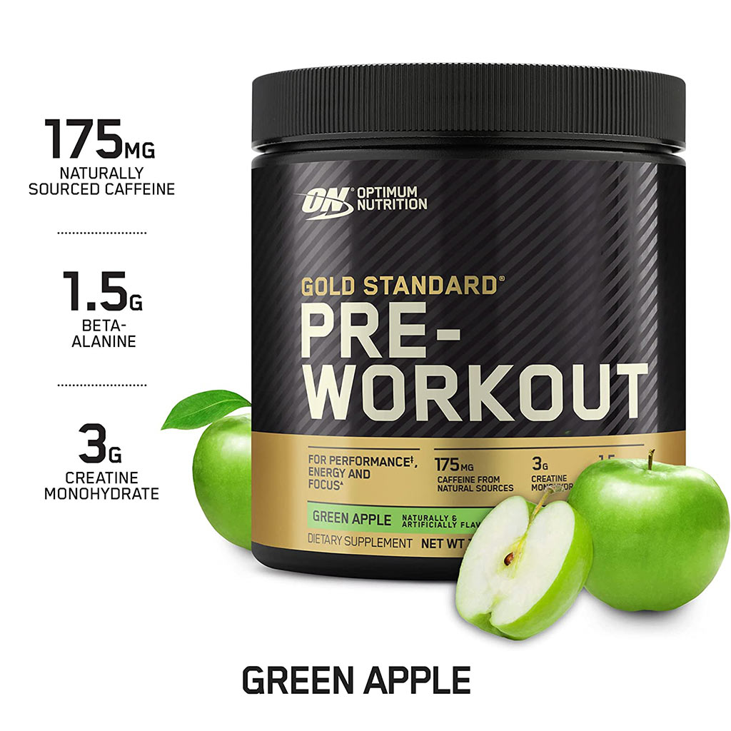 Optimum Nutrition Gold Standard Pre Work Out Green Apple 30 Servings - Easy Pharmacy LLC
