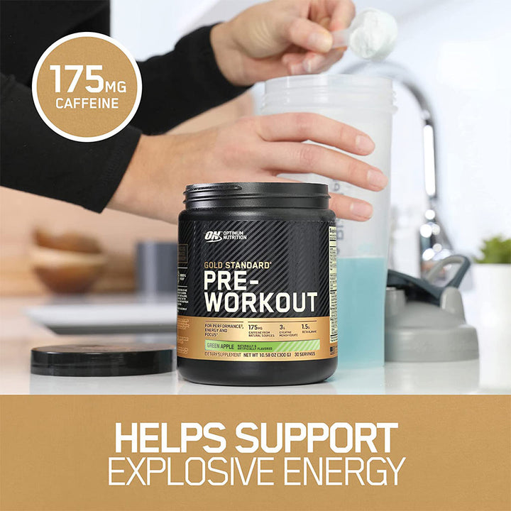 Optimum Nutrition Gold Standard Pre Work Out Green Apple 30 Servings - Easy Pharmacy LLC