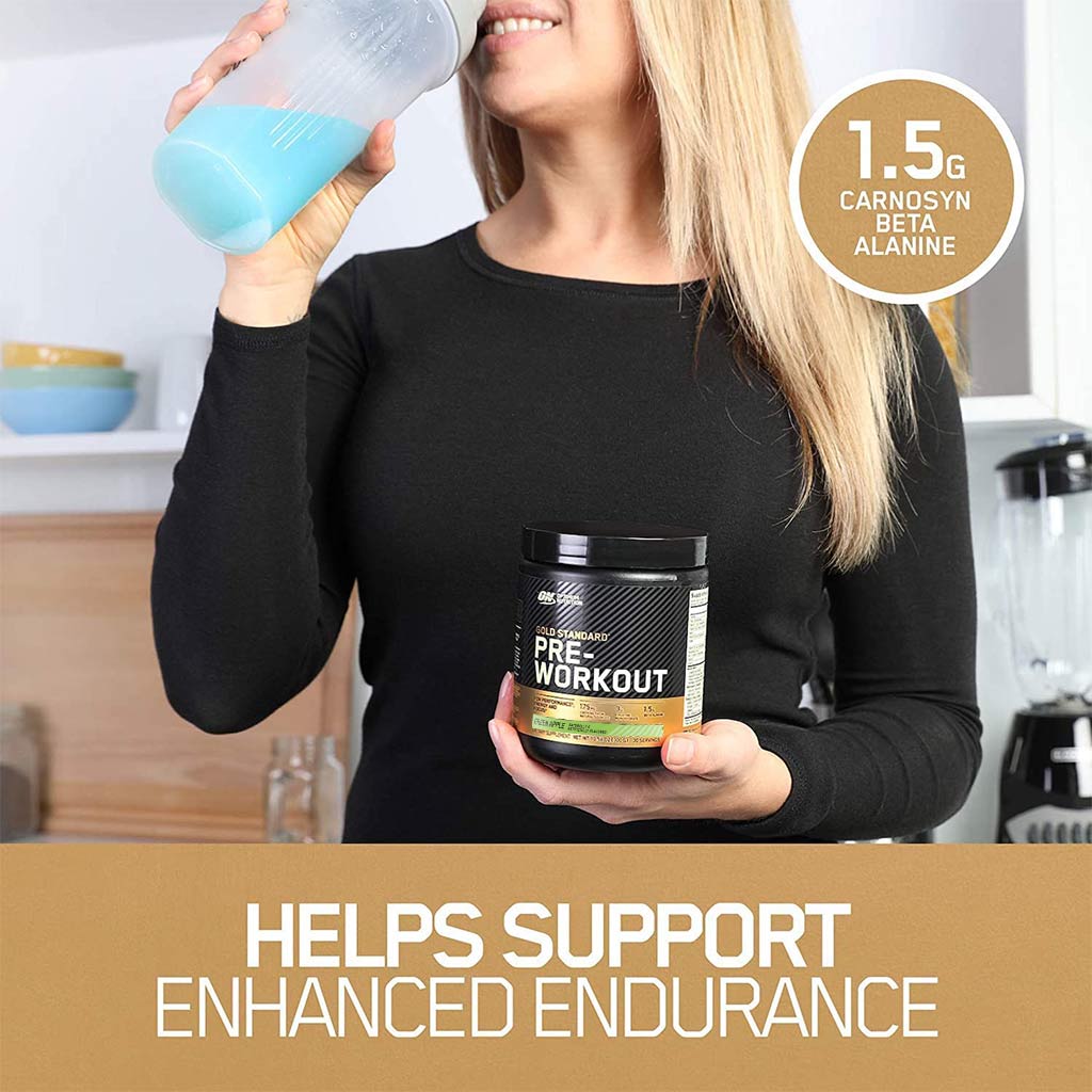 Optimum Nutrition Gold Standard Pre Work Out Green Apple 30 Servings - Easy Pharmacy LLC