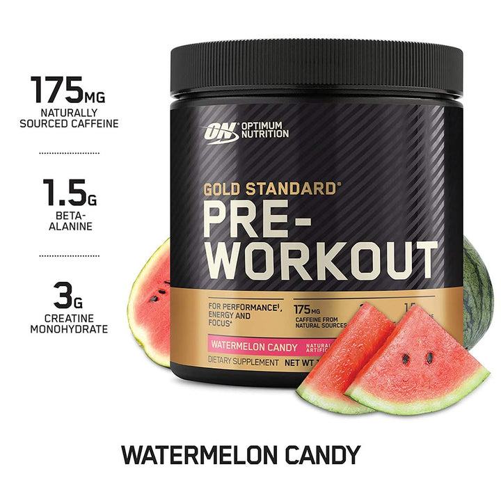 Optimum Nutrition Gold Standard Pre Work Out Watermelon 30 Servings - Easy Pharmacy LLC