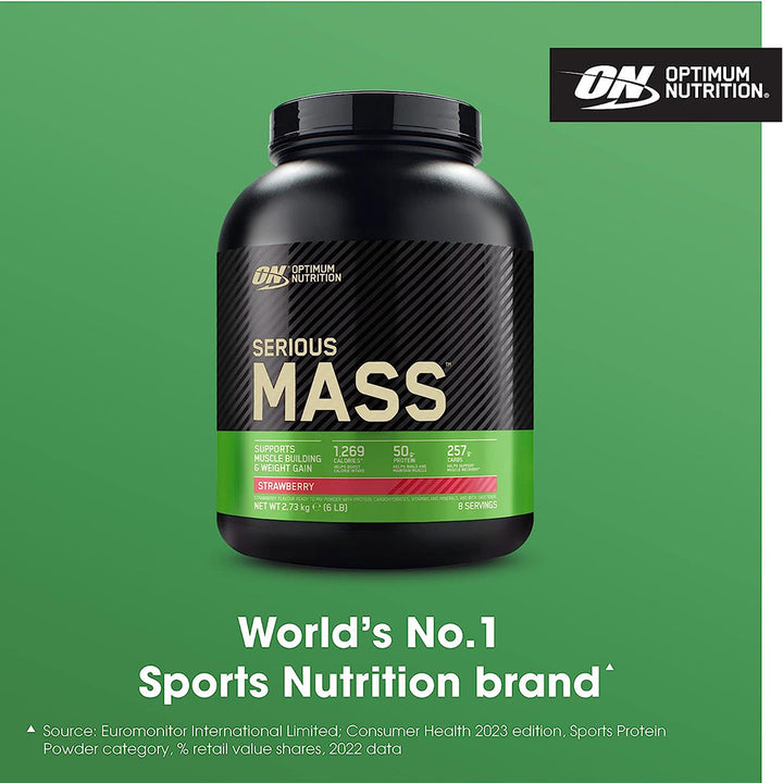 Optimum Nutrition Serious Mass Protein Powder For Muscle Building & Weight Gain, Strawberry 2.7kg - Easy Pharmacy LLC