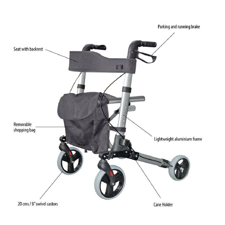 Roma Rollator City Walker Folding Rollator 2465 - Easy Pharmacy LLC
