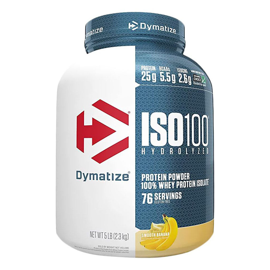 Dymatize ISO 100 Fast Absorbing Protein Powder, 100% Whey Protein Isolate, Banana, 2.3kg - Easy Pharmacy LLC