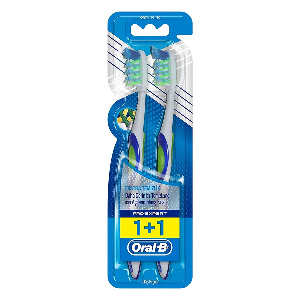Oral-B Pro-Expert Extra Clean Manual Toothbrush, Assorted Pack of 1+1 - Easy Pharmacy LLC