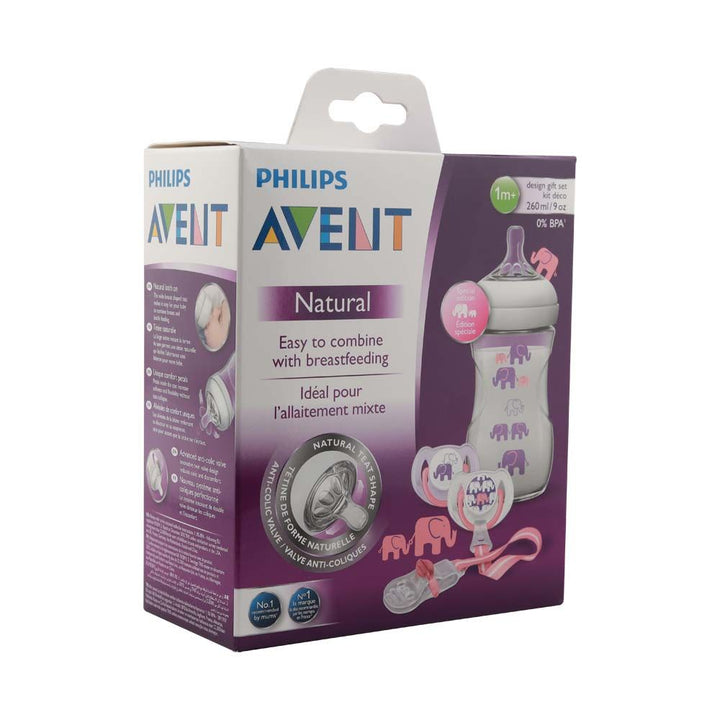 Philips Avent Natural Feeding Bottle Elephant Design Gift Set SCD628/01 - Easy Pharmacy LLC