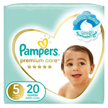 Pampers Premium Care Baby Diapers, Size 5, 11-16Kg, Pack of 20's