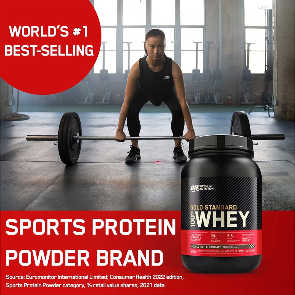Optimum Nutrition Gold Standard 100% Whey Protein Powder Double Rich Chocolate 2lb - Easy Pharmacy LLC