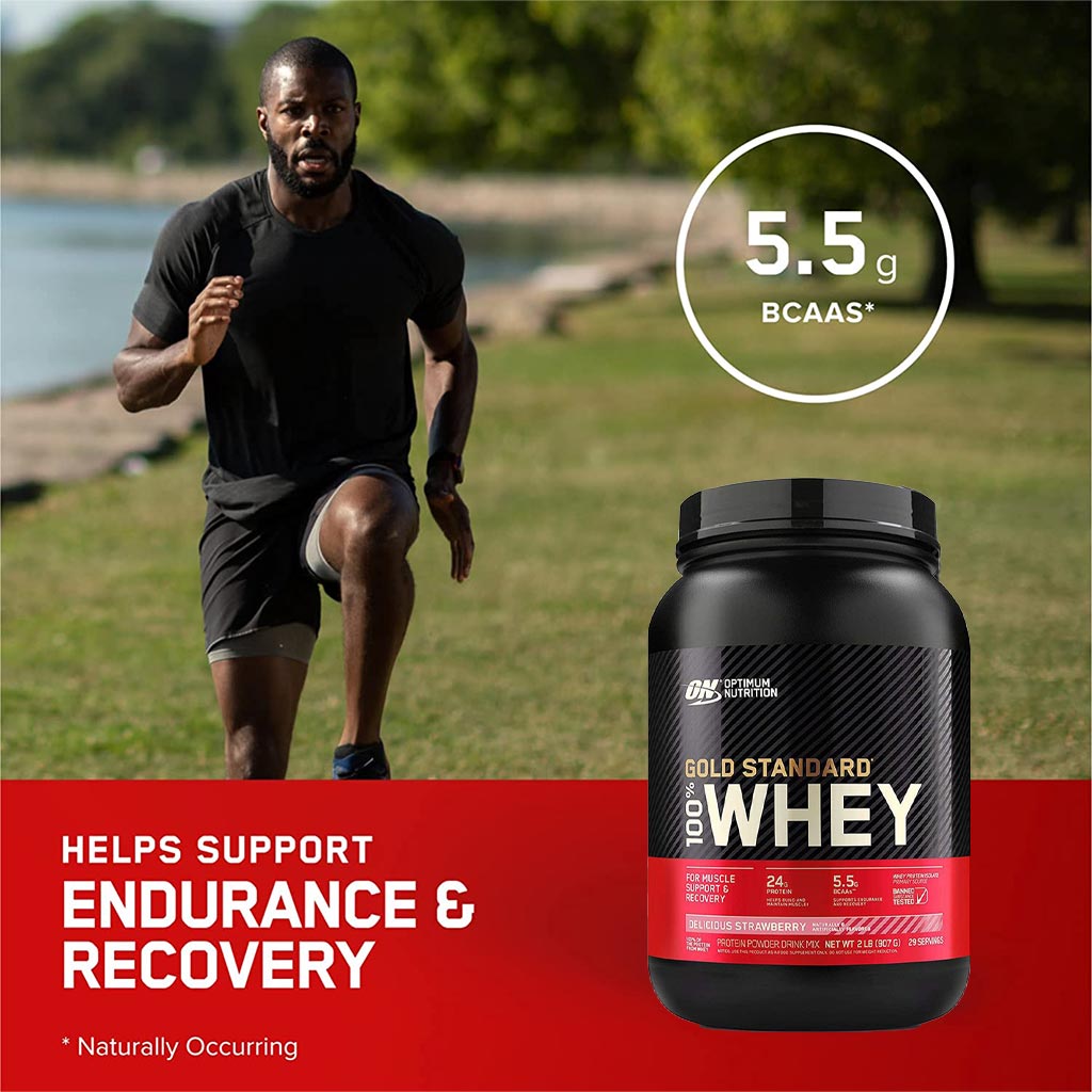 Optimum Nutrition Gold Standard 100% Whey Delicious Strawberry Protein Powder 2lb - Easy Pharmacy LLC