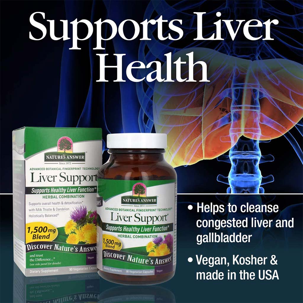 Nature's Answer Liver Support 1500mg Vegetarian Capsules With Silymarin, Pack of 90's - Easy Pharmacy LLC