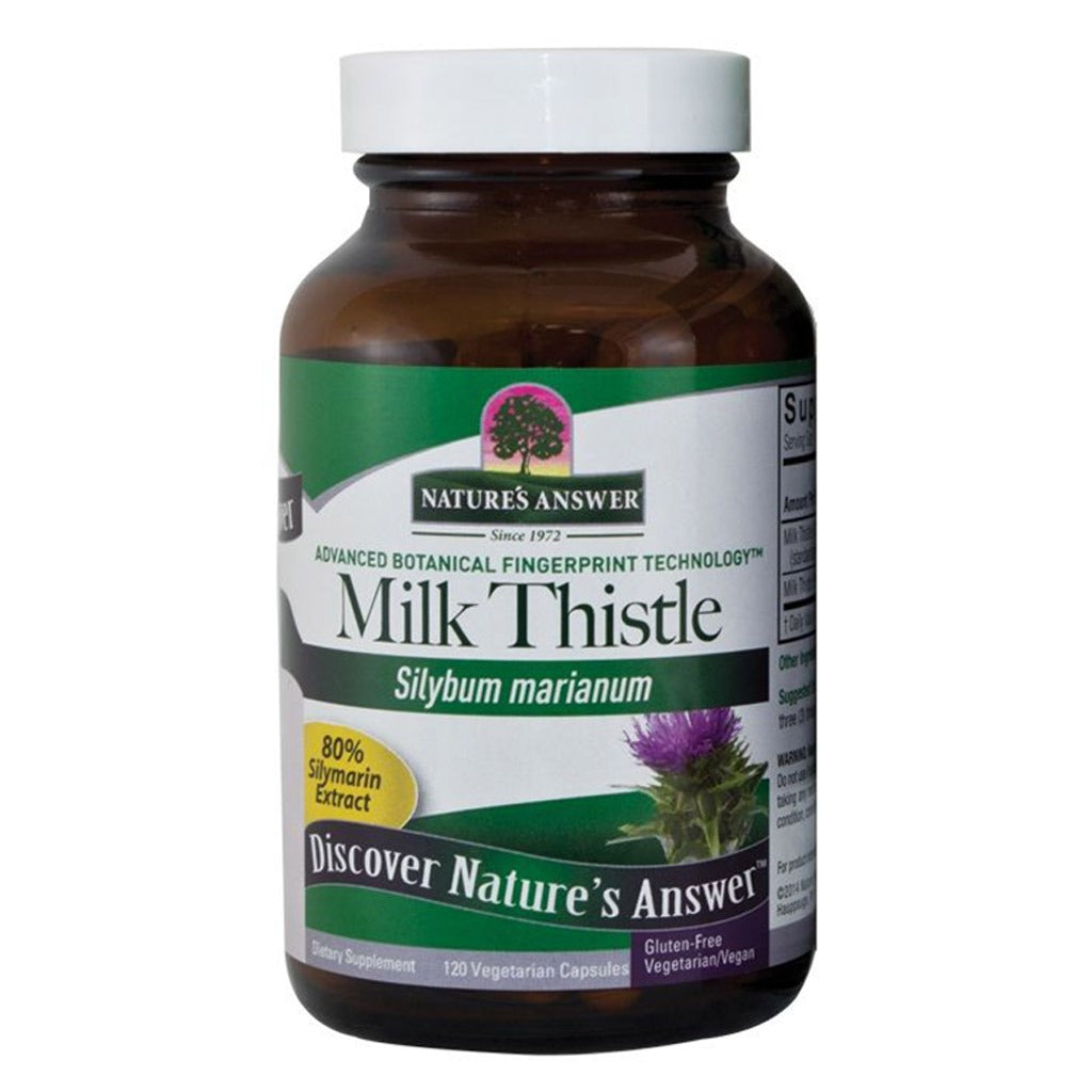 Nature's Answer Milk Thistle Seed Standardized Vegan Capsules For Detox & Liver Function, Pack of 120's - Easy Pharmacy LLC