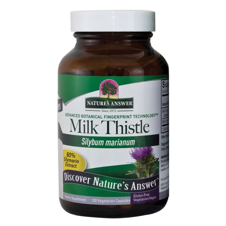 Nature's Answer Milk Thistle Seed Standardized Vegan Capsules For Detox & Liver Function, Pack of 120's - Easy Pharmacy LLC