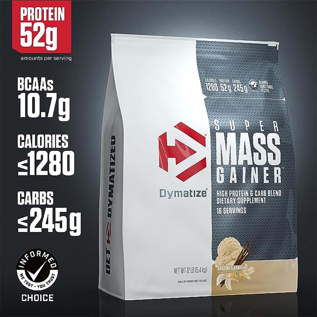 Dymatize Super Mass Gainer Powder, High Protein & Carb Blend, Vanilla 5.4kg - Easy Pharmacy LLC