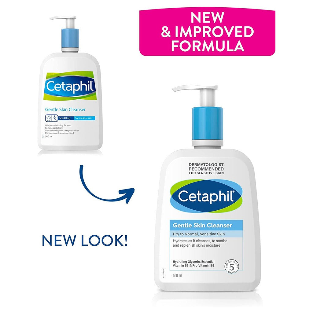 Cetaphil Gentle Skin Cleanser, Face & Body Wash For Men & Women With Dry to Normal and Sensitive Skin, Unscented, 500ml - Easy Pharmacy LLC