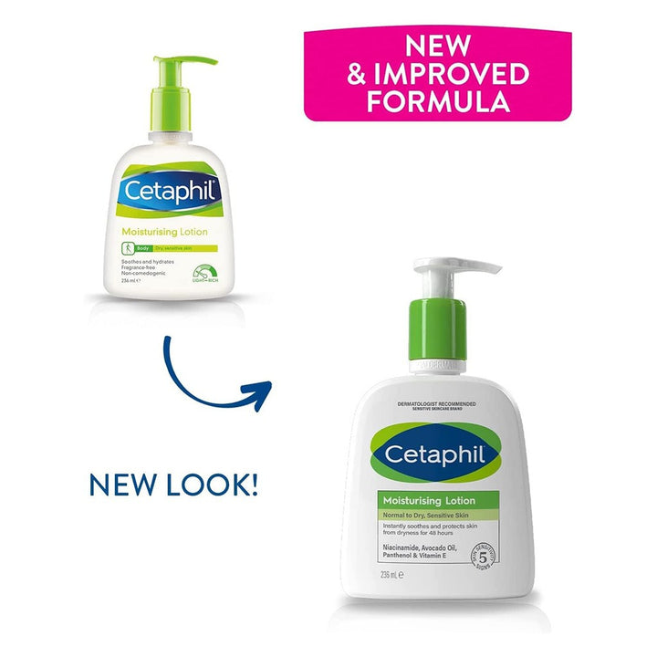 Cetaphil Moisturizing Lotion, Face & Body Moisturizer For Men & Women With Normal to Dry Sensitive Skin, Unscented, 236ml - Easy Pharmacy LLC