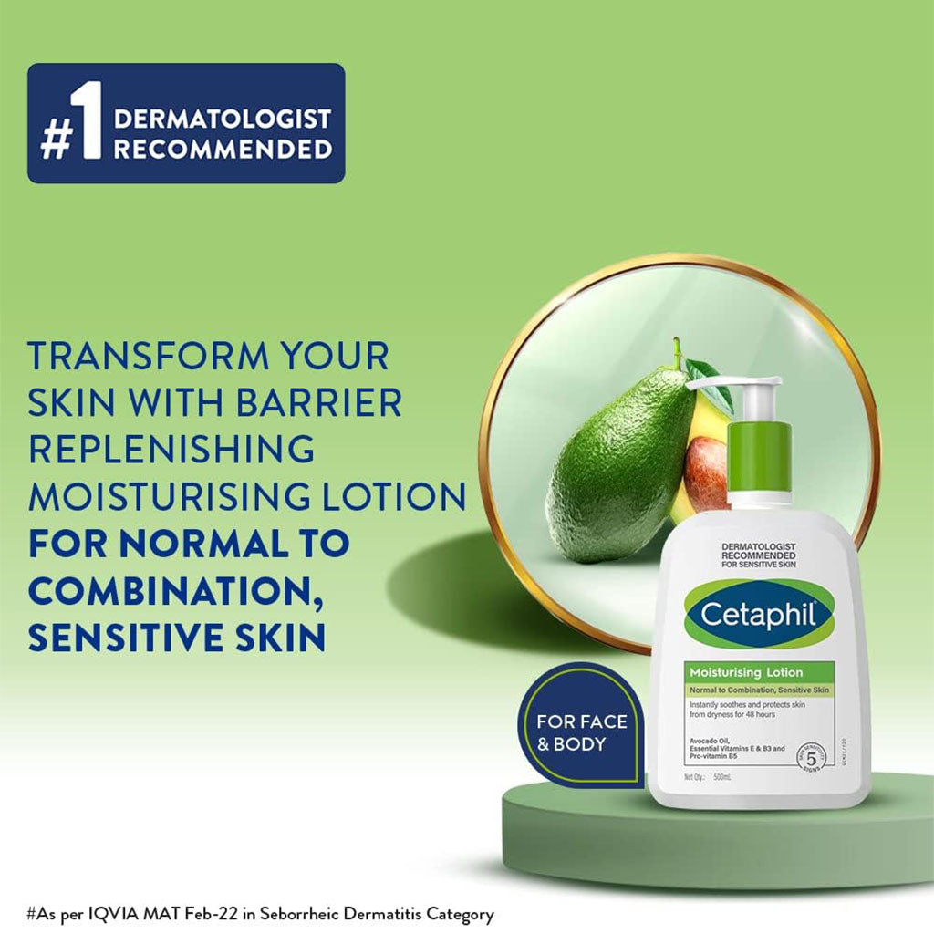 Cetaphil Moisturizing Lotion, Face & Body Moisturizer For Men & Women With Dry to Normal and Sensitive Skin, Unscented, 500ml - Easy Pharmacy LLC