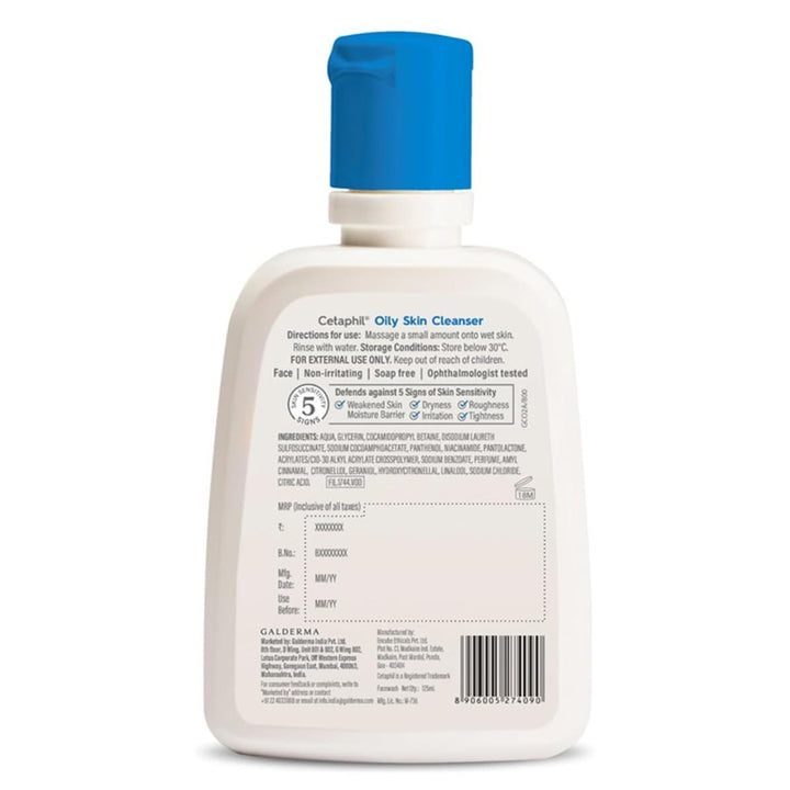 Cetaphil Oily Skin Cleanser, Foaming Face & Body Wash for Men & Women With Combination to Oily and Sensitive Skin, Unscented, 125ml - Easy Pharmacy LLC