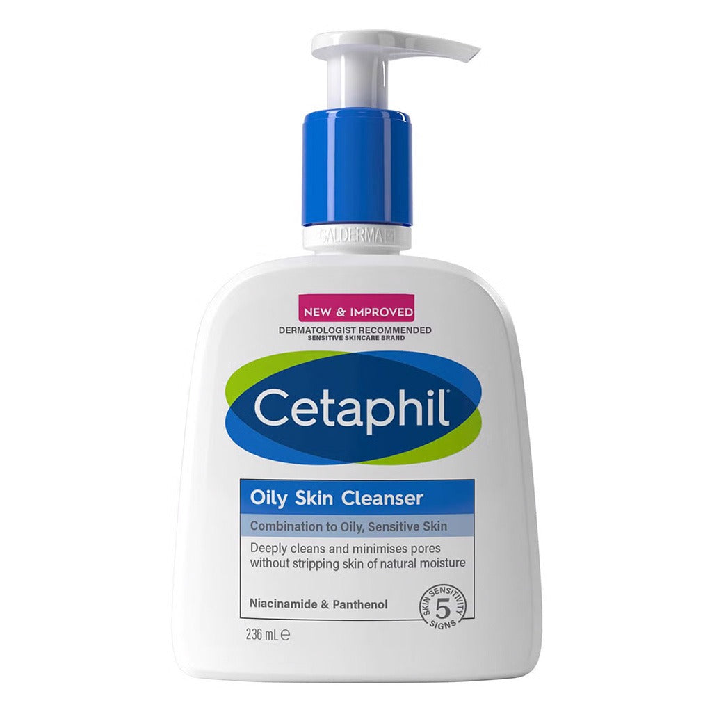 Cetaphil Oily Skin Cleanser, Foaming Face & Body Wash for Men & Women With Combination to Oily and Sensitive Skin, Unscented, 236ml - Easy Pharmacy LLC