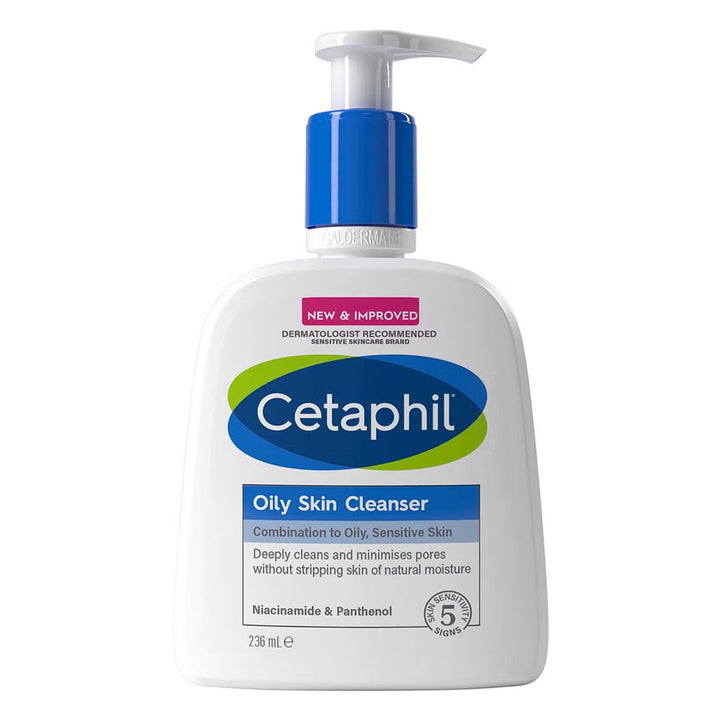 Cetaphil Oily Skin Cleanser, Foaming Face & Body Wash for Men & Women With Combination to Oily and Sensitive Skin, Unscented, 236ml - Easy Pharmacy LLC