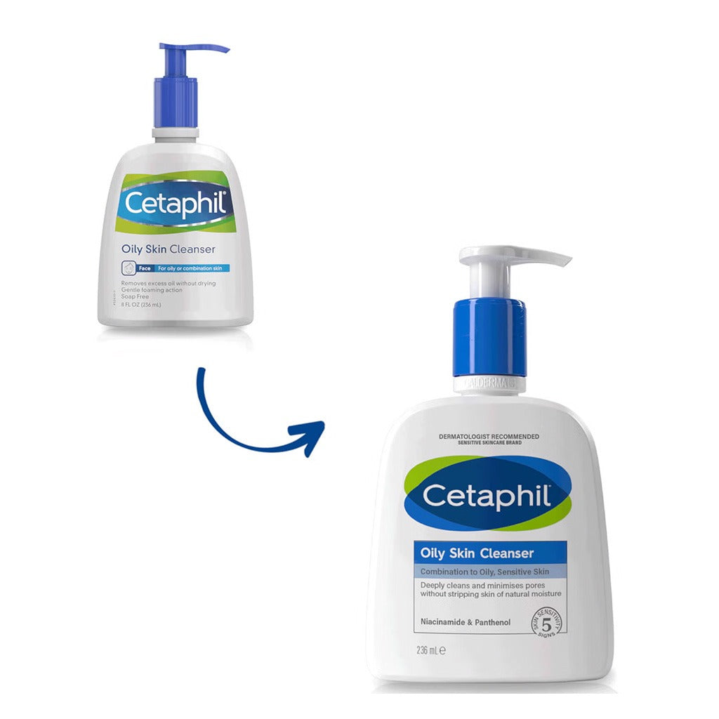 Cetaphil Oily Skin Cleanser, Foaming Face & Body Wash for Men & Women With Combination to Oily and Sensitive Skin, Unscented, 236ml - Easy Pharmacy LLC